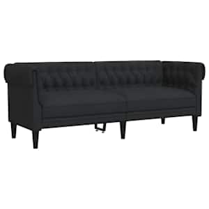 vidaXL Chesterfield 3-kohaline diivan, must, kangas