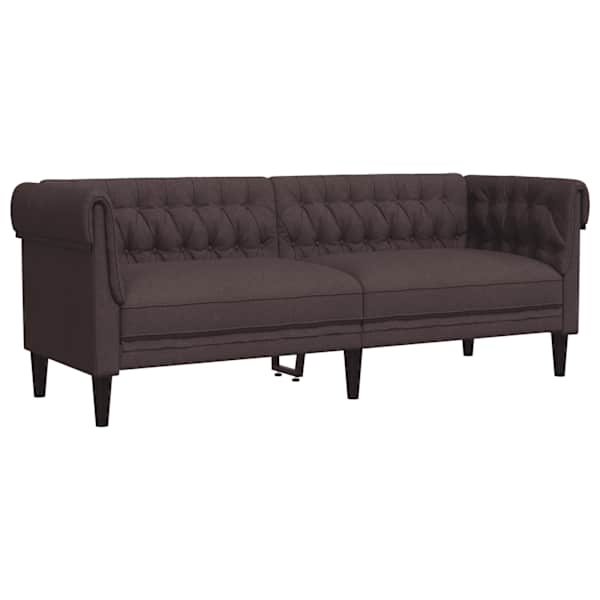 vidaXL Chesterfield 3-kohaline diivan, tumepruun, kangas