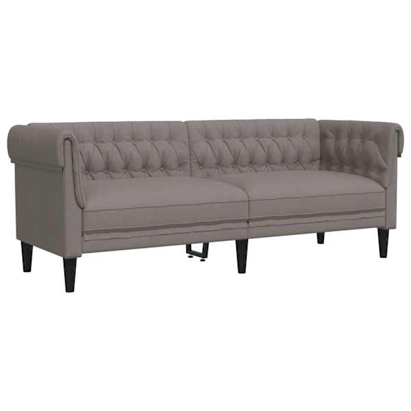 vidaXL Chesterfield 3-kohaline diivan, hallikaspruun, kangas