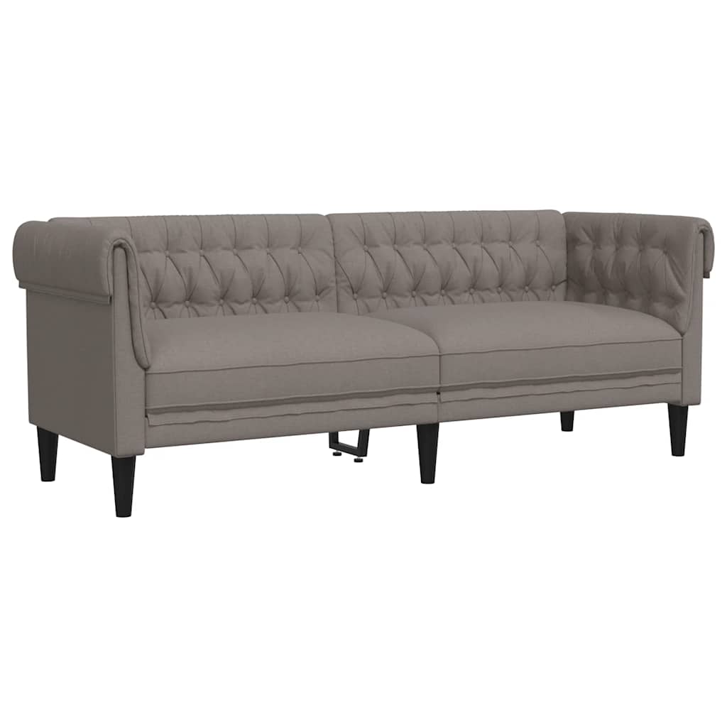 vidaXL Chesterfield pohovka 3místná taupe textil