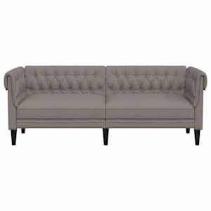 Chesterfield pohovka 3místná taupe textil - obrázek 4