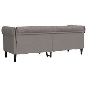 Chesterfield pohovka 3místná taupe textil - obrázek 6