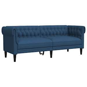 vidaXL Chesterfield 3-kohaline diivan, sinine, kangas