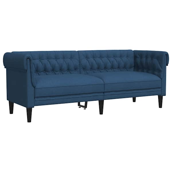 vidaXL Chesterfield 3-kohaline diivan, sinine, kangas