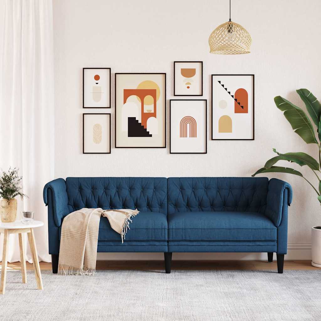 Thumbnail - vidaXL Chesterfield-Sofa 3-Sitzer Blau Stoff