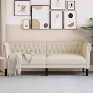 Kavč trosed chesterfield laneno platno