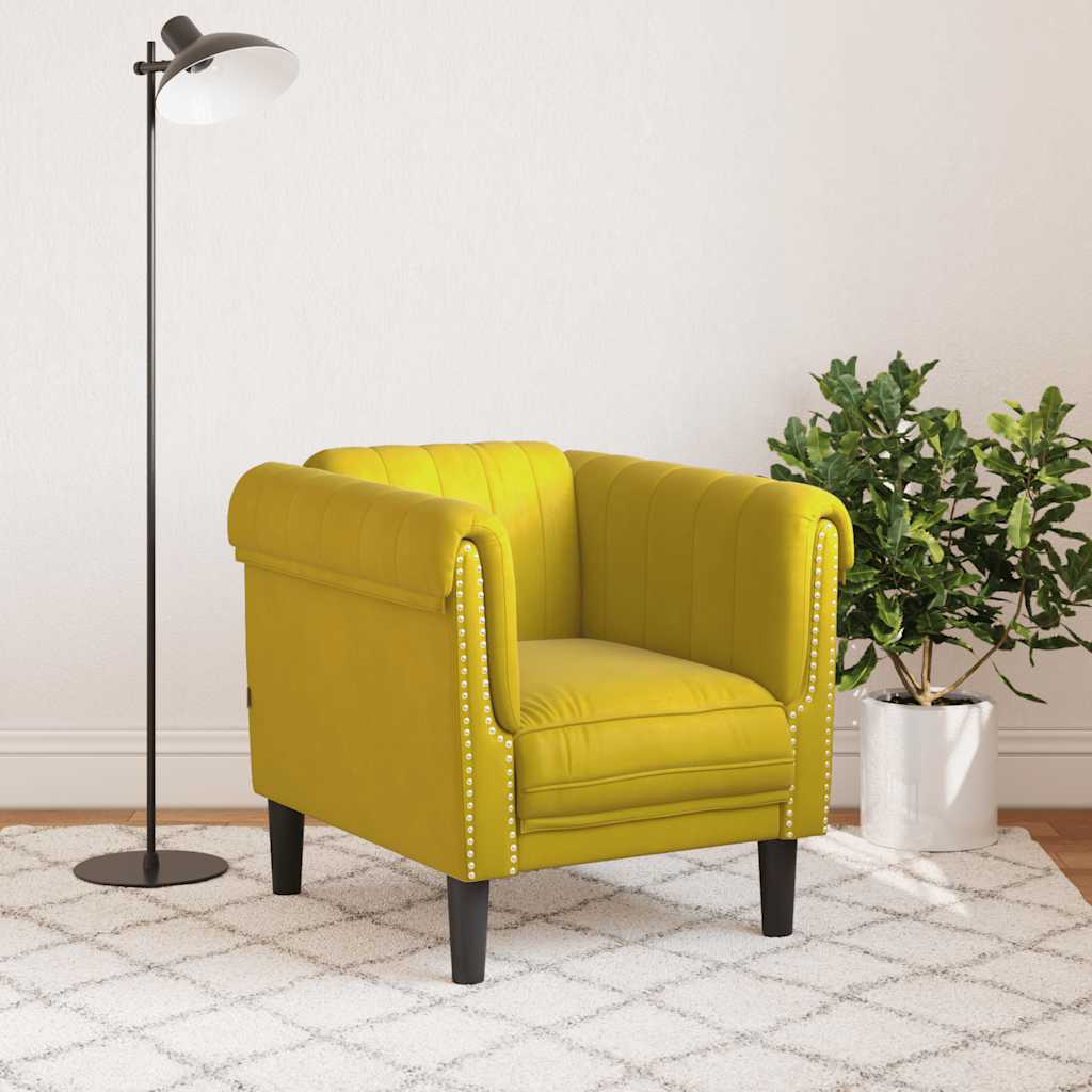 vidaXL Fauteuil fluweel geel
