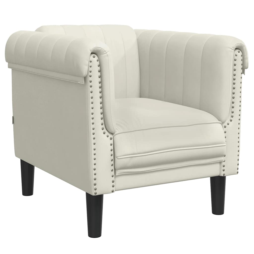 Thumbnail - vidaXL Sessel Creme Samt