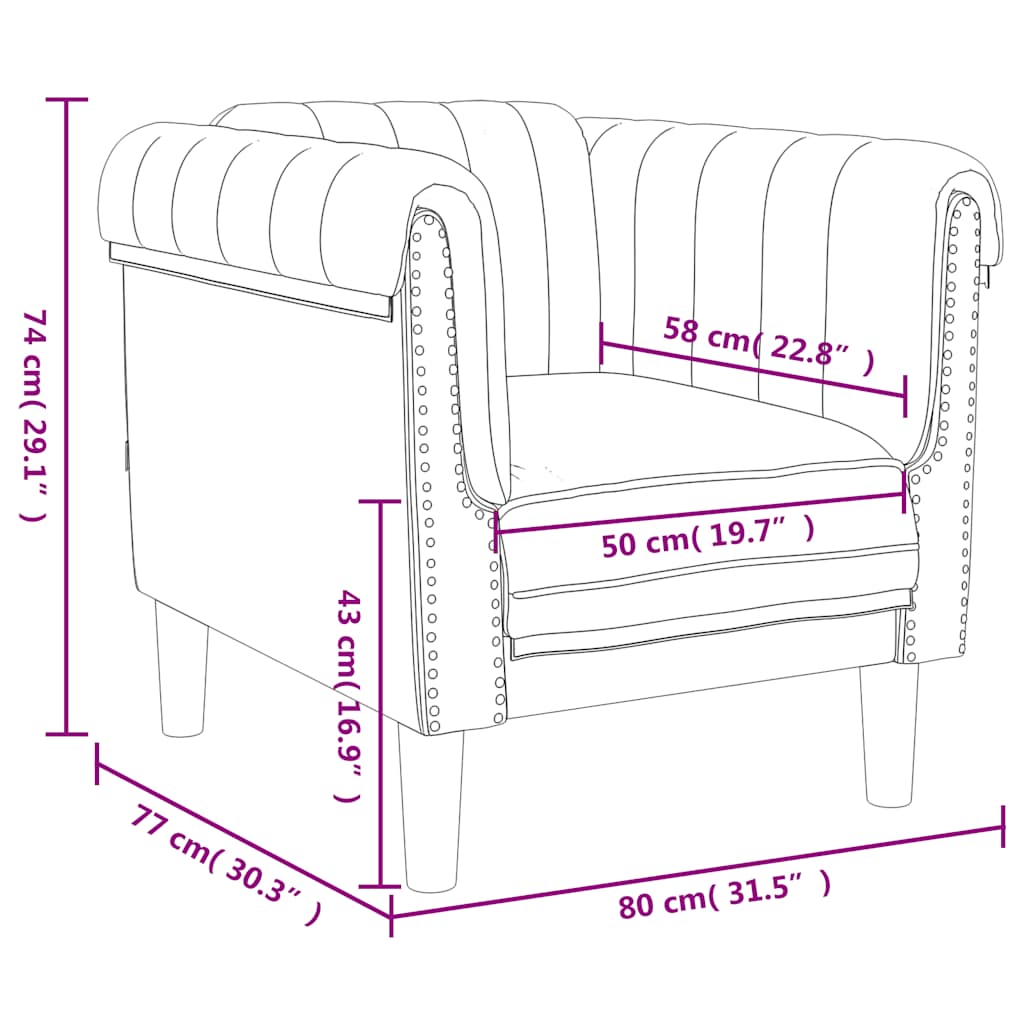 Sofa Chair Upholstered Armchair Seating Living Room Faux Suede Leather vidaXL - Picture 52 of 132