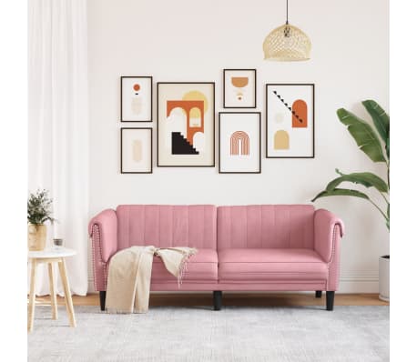 vidaXL Sofa 2-Sitzer Rosa Samt