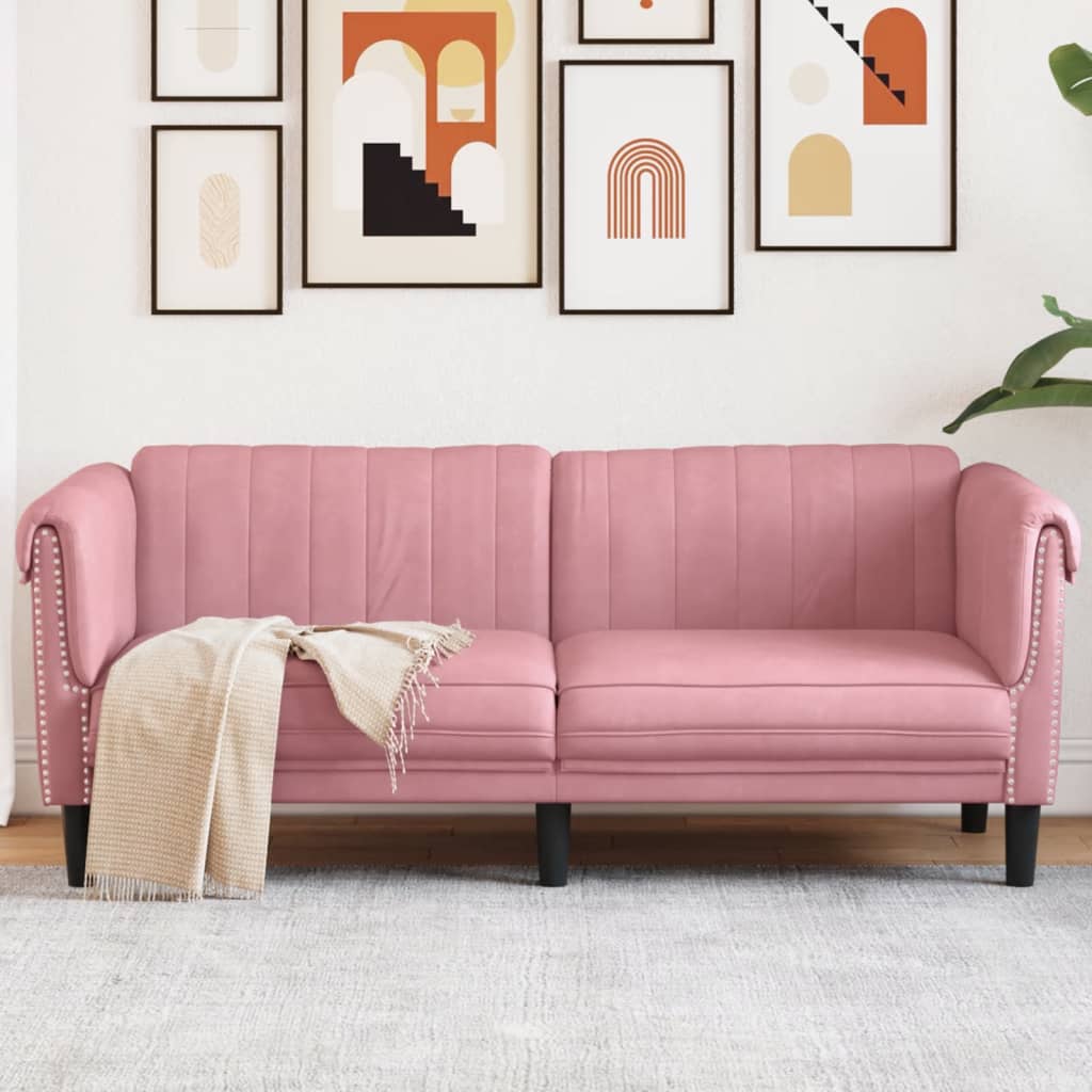 vidaXL Sofa 2-Sitzer Rosa Samt