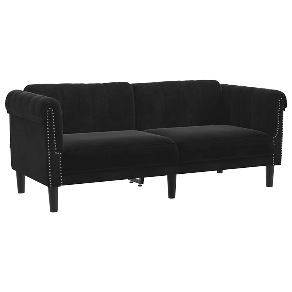 Thumbnail - vidaXL Sofa 2-Sitzer Schwarz Samt