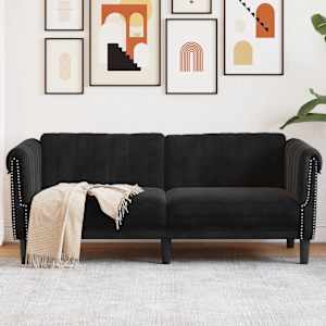 Kavč dvosed črn žamet