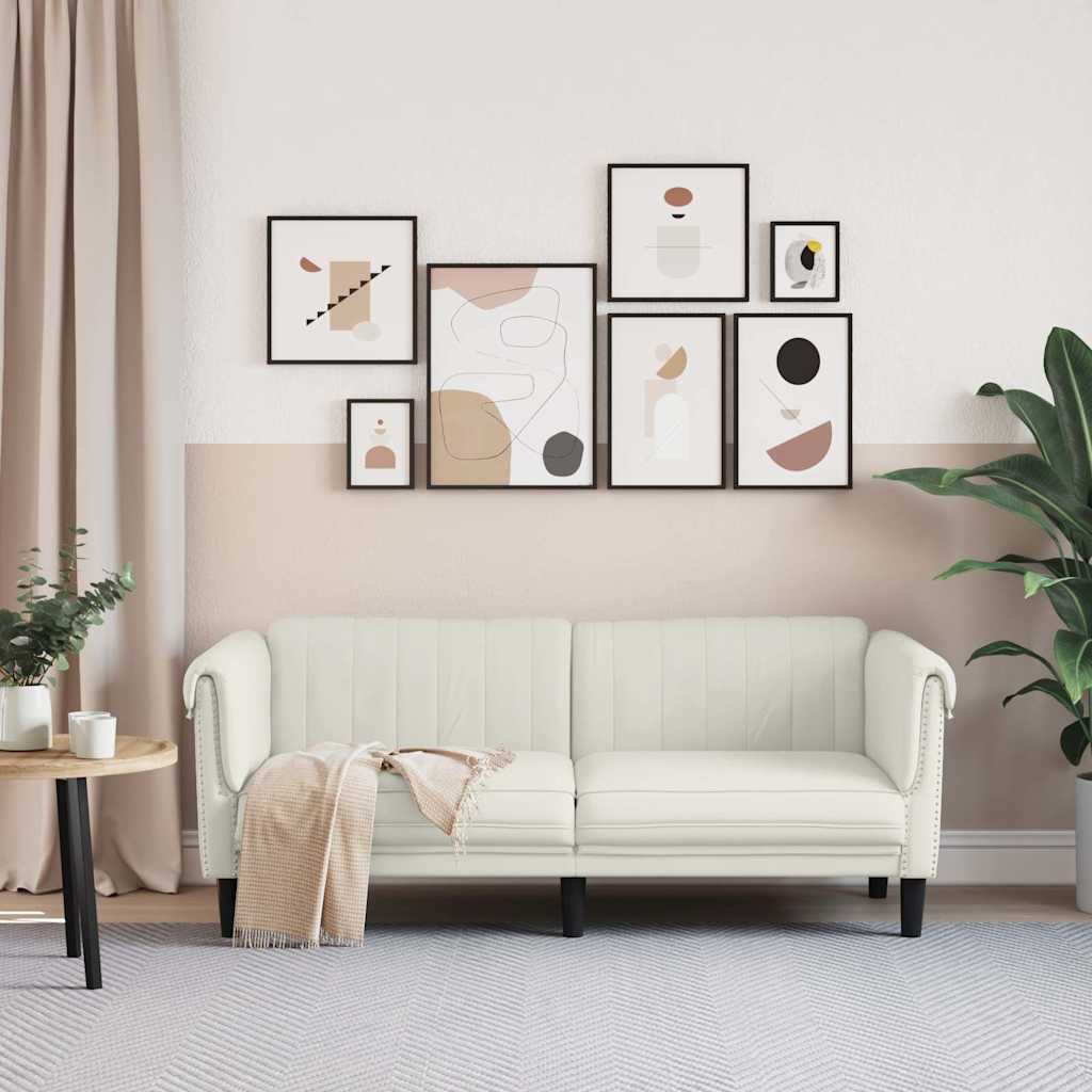 Thumbnail - vidaXL Sofa 2-Sitzer Creme Samt