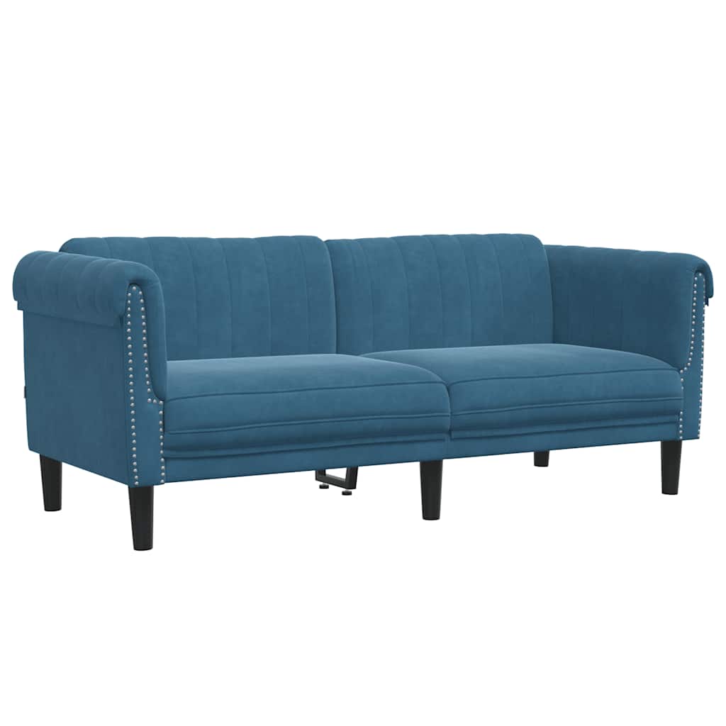 Thumbnail - vidaXL Sofa 2-Sitzer Blau Samt