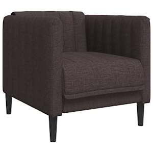 Křeslo tmavě hnědé textil - obrázek 2