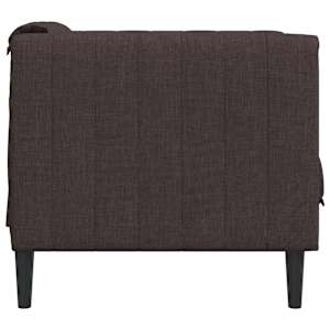 Křeslo tmavě hnědé textil - obrázek 5
