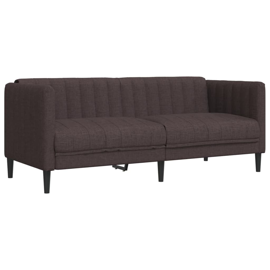 vidaXL Canapea, 2 locuri, maro închis, material textil