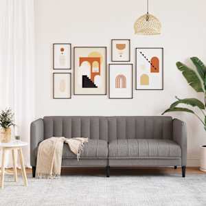 Pohovka 2místná taupe textil - obrázek 3