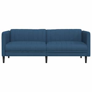 Pohovka 3místná modrá textil - obrázek 4