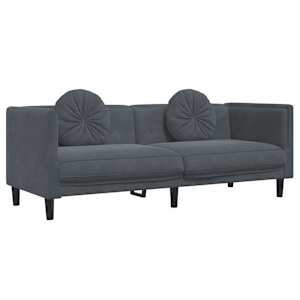 vidaXL diivan patjadega 3-kohaline, tumehall, samet