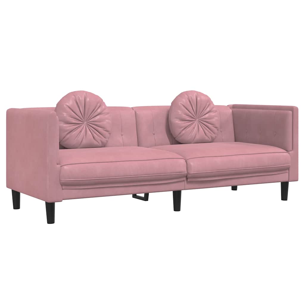 Thumbnail - vidaXL Sofa mit Kissen 3-Sitzer Rosa Samt