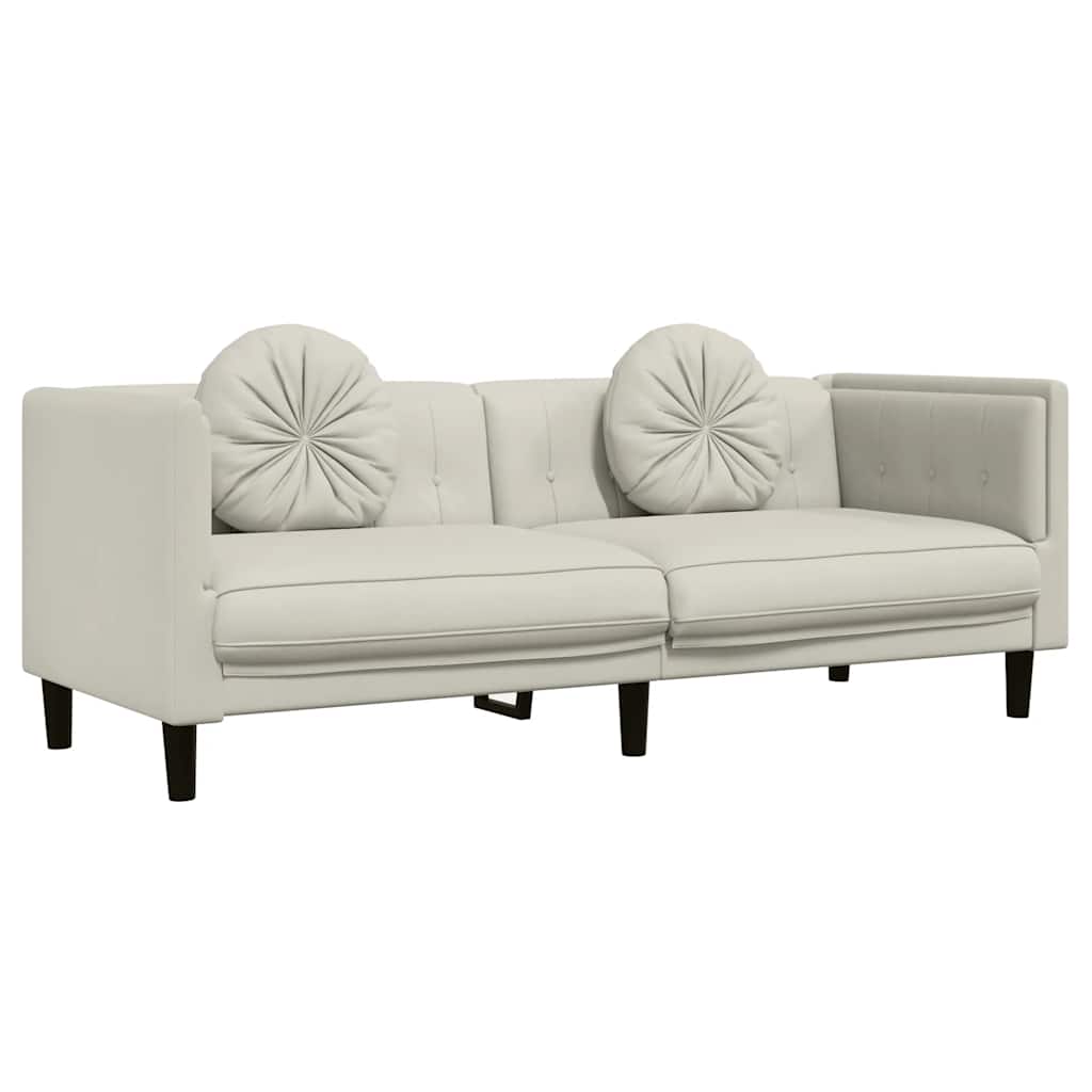 Thumbnail - vidaXL Sofa mit Kissen 3-Sitzer Creme Samt