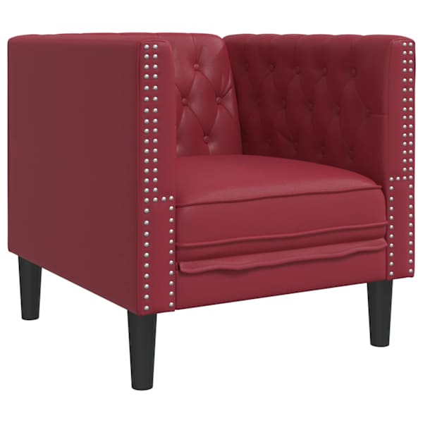 vidaXL Chesterfield tugitool, veinipunane, kunstnahk