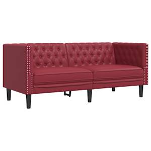 vidaXL Chesterfield 2-kohaline, veinipunane, kunstnahk