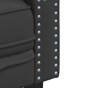 Pohovka Chesterfield 3místná černá umělá semišová kůže - obrázek 7