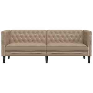 Pohovka Chesterfield 3místná cappuccino umělá kůže - obrázek 4