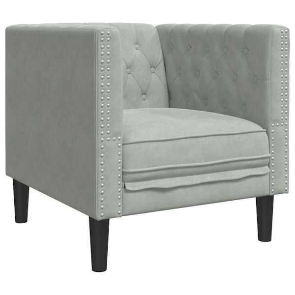 vidaXL Chesterfield tugitool, helehall, samet