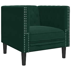 Křeslo Chesterfield tmavě šedé samet - obrázek 2