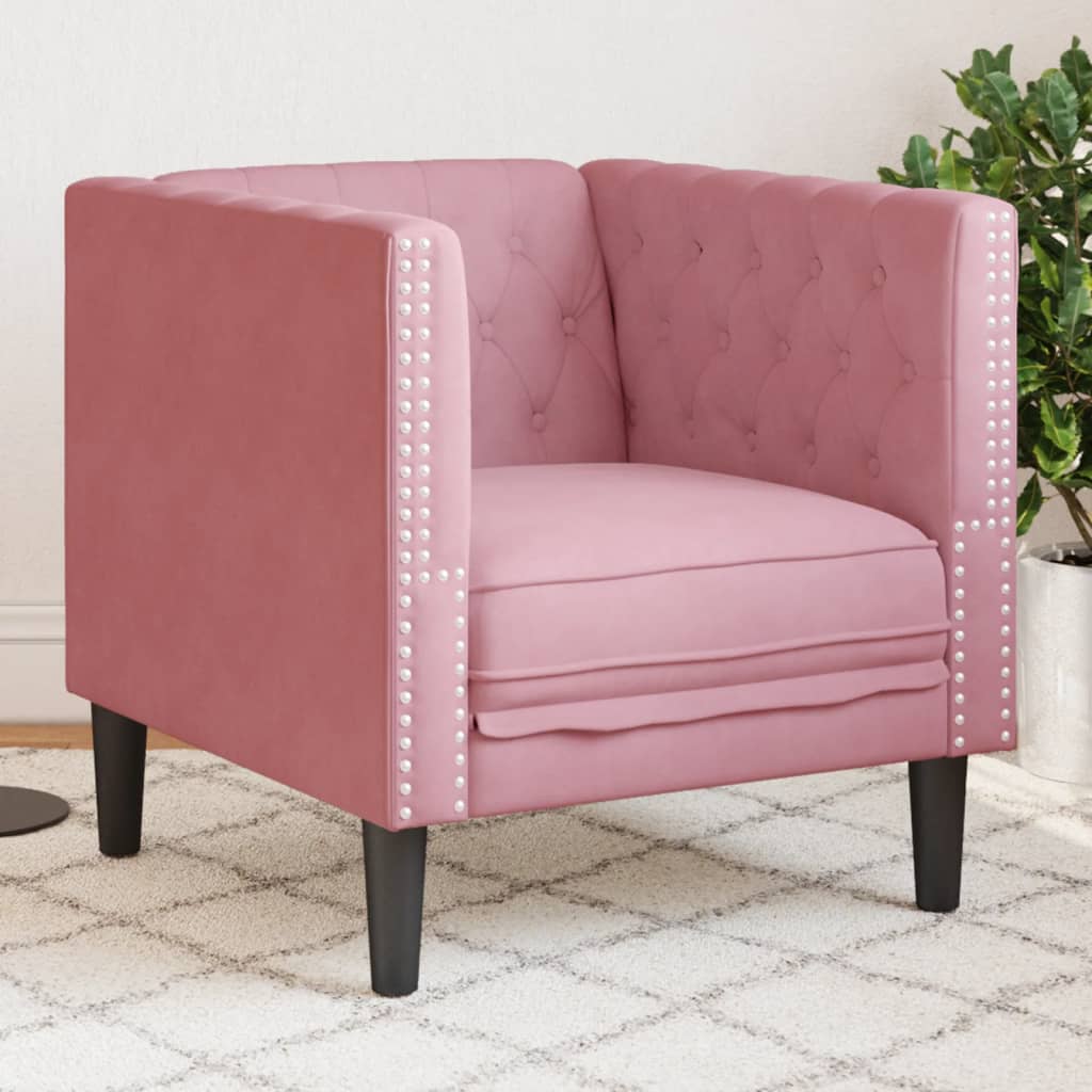 vidaXL Chesterfield-Sessel Rosa Samt