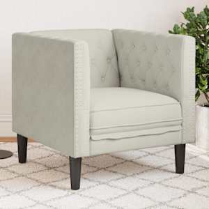 Fotelj chesterfield krem žamet