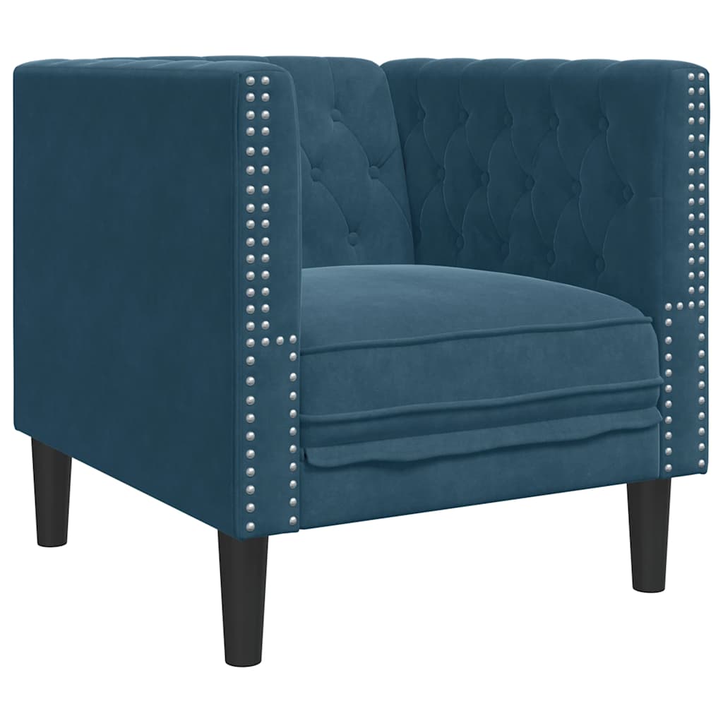 Thumbnail - vidaXL Chesterfield-Sessel Blau Samt
