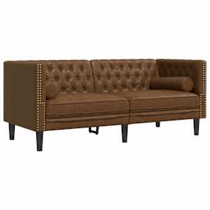 vidaXL 2-kohaline Chesterfield diivan rullpatjadega kunstseemisnahk