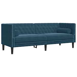 vidaXL 3-kohaline Chesterfield diivan rullpatjadega sinine samet