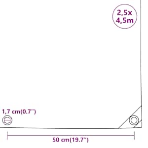 Plachta bílá 2,5 x 4,5 m 650 g/m² - obrázek 9