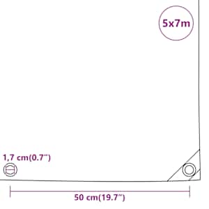 Plachta 650g / m² Černá 5 x 7 m Plátno s PVC povrchovou úpravou - obrázek 10