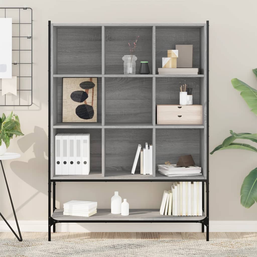 vidaXL Boekenkast 102x30x141,5 cm bewerkt hout grijs sonoma eikenkleur afbeelding