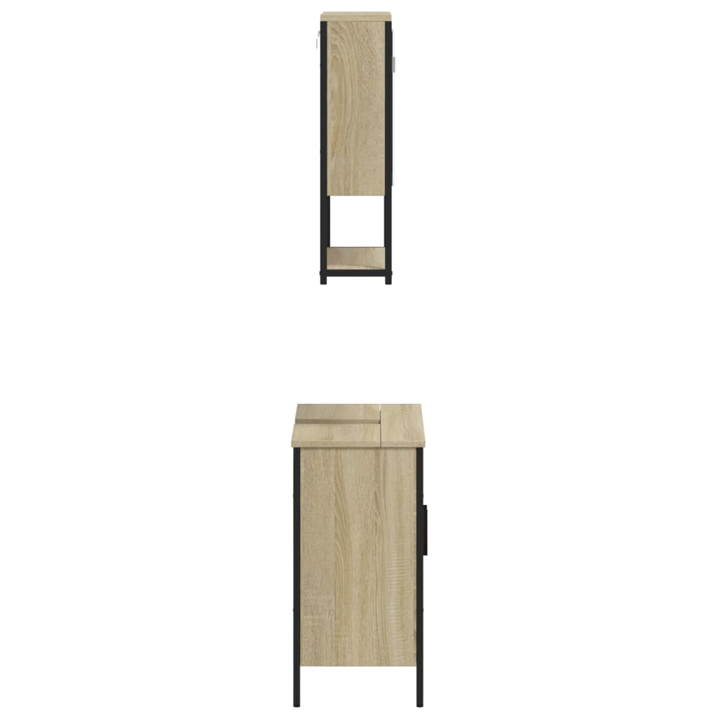  2-dielna súprava kúpeľňových skriniek sonoma kompozitné drevo