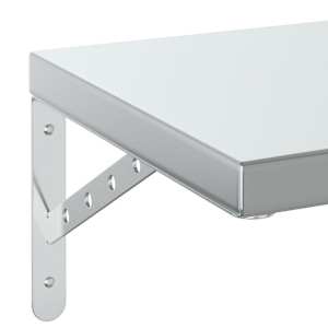 Nástěnné police 2 ks 100 x 30 cm stříbrné nerezová ocel - obrázek 8