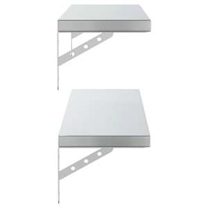Nástěnné police 2 ks 100 x 23,5 cm stříbrné nerezová ocel - obrázek 6
