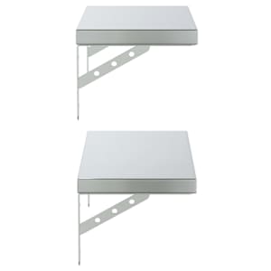 Nástěnné police 2 ks 50 x 23,5 cm stříbrné nerezová ocel - obrázek 6