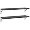 vidaXL seinariiulid 2 tk, 100x30 cm, must, roostevaba teras