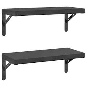 Nástěnné police 2 ks 50 x 23,5 cm černé nerezová ocel - obrázek 2