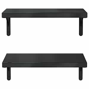 Nástěnné police 2 ks 50 x 23,5 cm černé nerezová ocel - obrázek 5