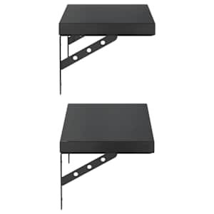 Nástěnné police 2 ks 50 x 23,5 cm černé nerezová ocel - obrázek 6