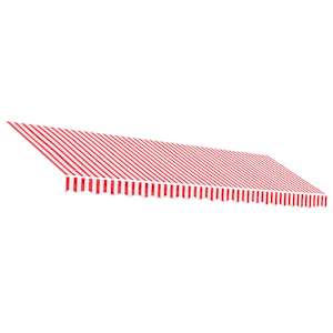 Náhradní plachta na markýzu červená a bílá 5x3 m polyesterová - obrázek 2